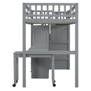 Loft Bed With Stairs, Bookshelf, Drawers, Desk & Wardrobe, Space Saving Multifunctional Furniture by HouseOfZazla