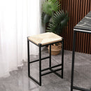Boho Style Backless Bar Stools (Set of 2) With Paper Rope Woven Seat & Metal Frame For Kitchen Counter by HouseOfZazla