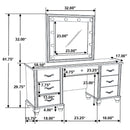 Charlotte - 7 Drawer Vanity Desk With LED Mirror - White