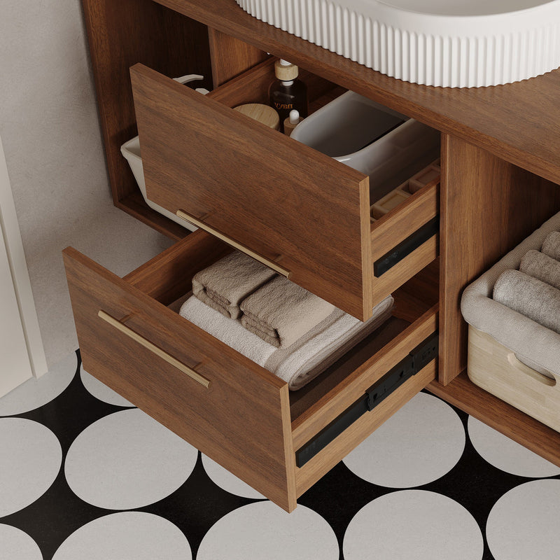 Wall-Mounted Bathroom Vanity with Ceramic Sink, photo 9 of 10