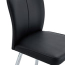 Modern Bar Chair Set Streamlined Backrest Metal Legs 2 Pieces - Black / Silver by HouseOfZazla