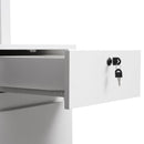 Computer Desk With Hutch & Bookshelf, Wood Executive Desk Teens Student Desk Writing Laptop Home Office Desk With Drawers, 3 Ac Outlets And 2 USB Charging Ports, Study Laptop Table For Home - White by HouseOfZazla