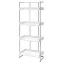 4 Shelf Open Back Bookcase With Accents - White by HouseOfZazla