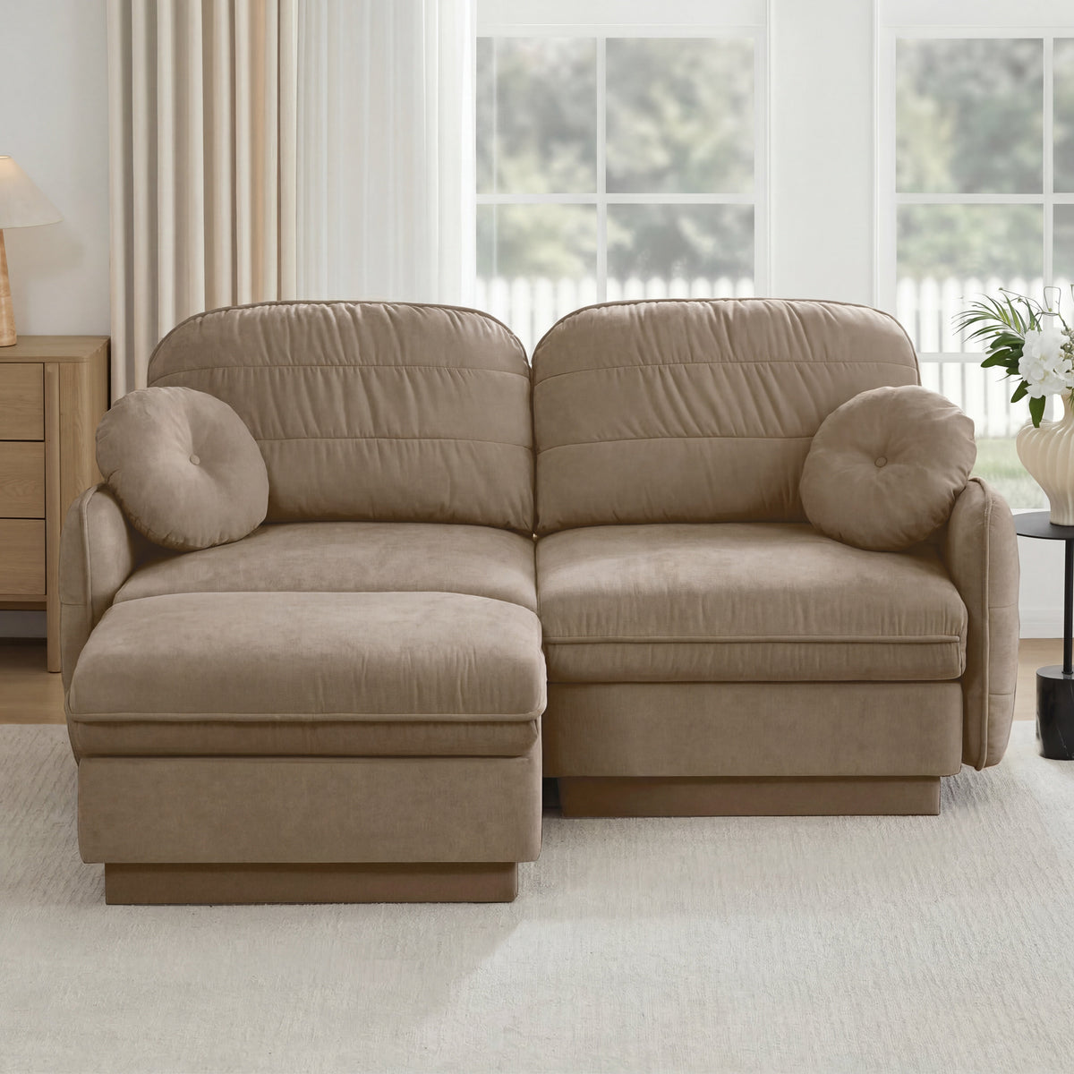 Chenille Cloud L-Shaped Loveseat Sofa, photo 2 of 10
