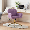 Office Chair, Artificial Rabbit Hair Home Office Chair With Metal Base, Adjustable Desk Chair Swivel Office Chair, Vanity Chair by HouseOfZazla