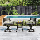 Outdoor Metal Swivel Patio Set - 2 Armchairs & Table by HouseOfZazla