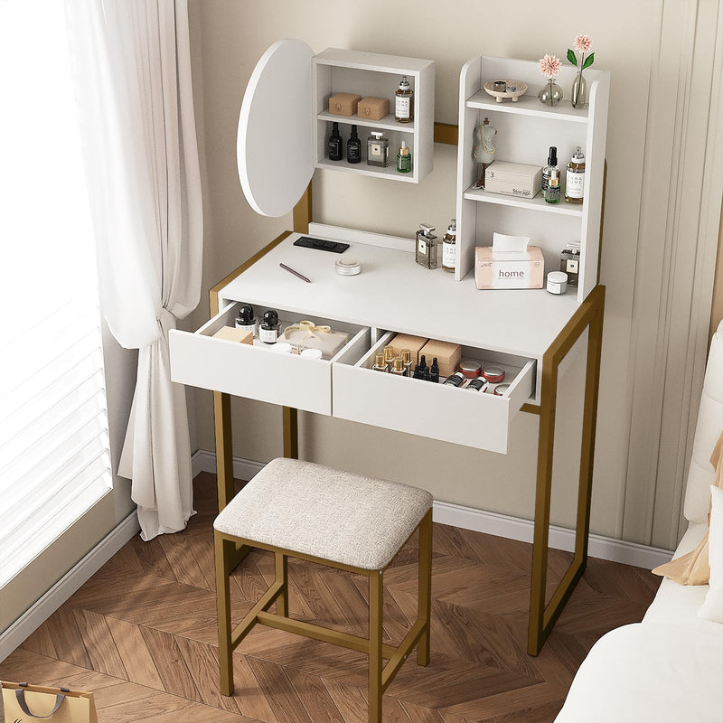 Small Vanity Desk with Mirror and Lights, photo 4 of 7