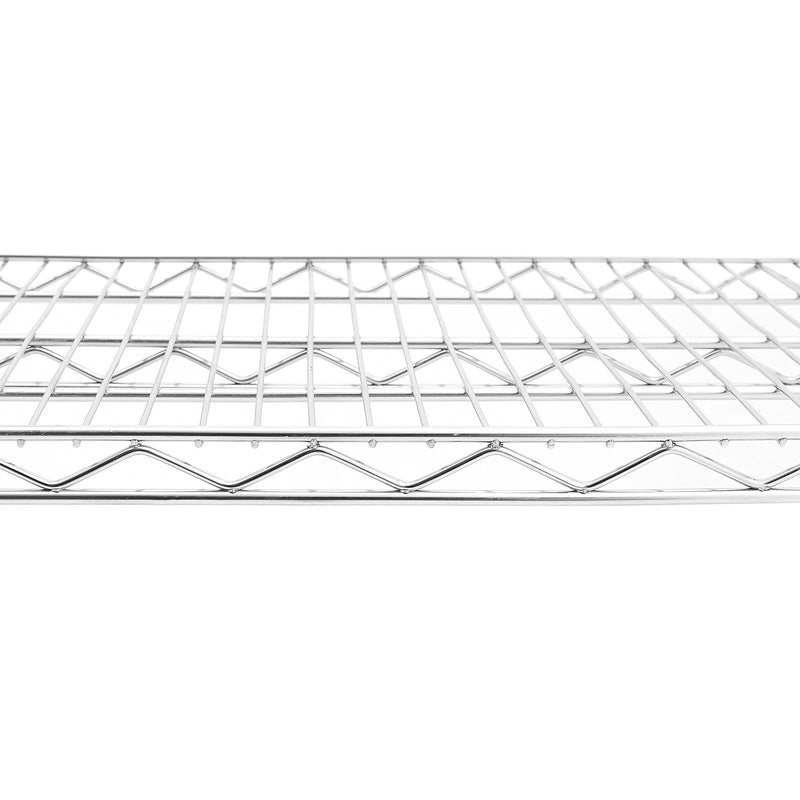 5 tiers of chrome-plated, heavy-duty, adjustable shelving and racking with a 200 lb. weight capacity per wire shelf for warehouses, supermarkets, kitchens, etc. 59.45 "L x 24.02 "W x 71.65 "H