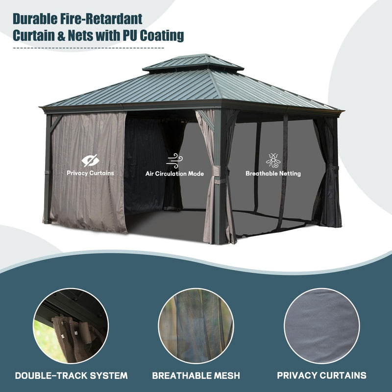 12' x 14' Hardtop Aluminum Outdoor Gazebo, photo 4 of 8
