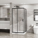 Corner Shower Enclosure With Sliding Door - Matte Black by HouseOfZazla