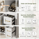 Modern Bathroom Vanity With Sink, Storage Cabinet, Soft Close Doors, Deep & Standard Drawers