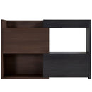 Modern Extendable & Rotating Cabinet With Drawer And Flip Doors For Versatile Storage - Black / Dark Walnut by Unique Piece Furniture