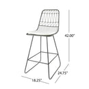 Yearning Iron Counter Stool With Water Resistant Cushion