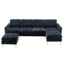 Modern L - Shape Convertible Sectional Sofa With Movable Ottoman by HouseOfZazla