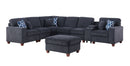 Gina - Sectional Sofa With Ottoman - Black by HouseOfZazla