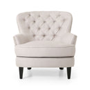Stylish Club Chair And Ottoman Set With Birch Legs - Wheat