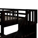 Bunk Bed With Twin Size Trundle, Storage And Guard Rail For Bedroom by HouseOfZazla