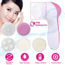 Facial Cleansing Brush Waterproof Face Spin Cleaning Brush with 5 Brush Heads Deep Cleansing Body Facial Brush Set for Gentle Exfoliating Removing Bla