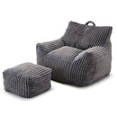 Giant Bean Bag Chair With Armrests And Footstool by HouseOfZazla