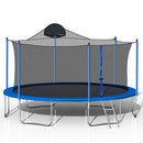 14Ft Trampoline For Adults & Kids With Basketball Hoop, Outdoor Trampolines With Ladder And Safety Enclosure Net For Kids And Adults - Blue by HouseOfZazla