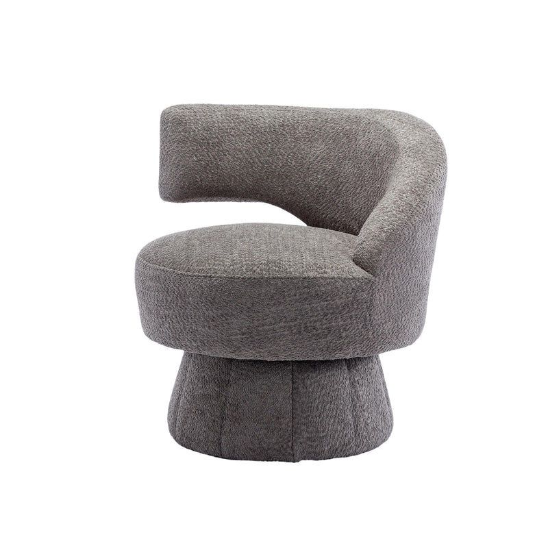 360 Degree Swivel Cuddle Barrel Accent Chairs, Round Armchairs with Wide Upholstered, Fluffy Fabric Chair for Living Room, Bedroom, Office, Waiting Rooms