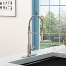 21" Commercial Kitchen Faucet With Dual Function Pull Down Sprayhead In, Stainless Steel - Brushed Nickel by HouseOfZazla