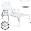 Aluminum Lounge Chair with Wheels & 3-Position Reclining Backrest