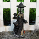 Black Bear Statue Welcome Sign Garden Statue with Solar Light by HouseOfZazla