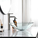 Yescom Square Bathroom Glass Vessel Sink Bowl Lavatory Basin