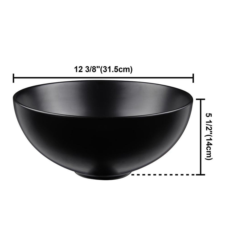 Aquaterior Bowl Porcelain Bathroom Sink w/ Drain 12"