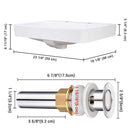 Aquaterior Porcelain Drop-in Sink Overflow w/ Drain 23x18
