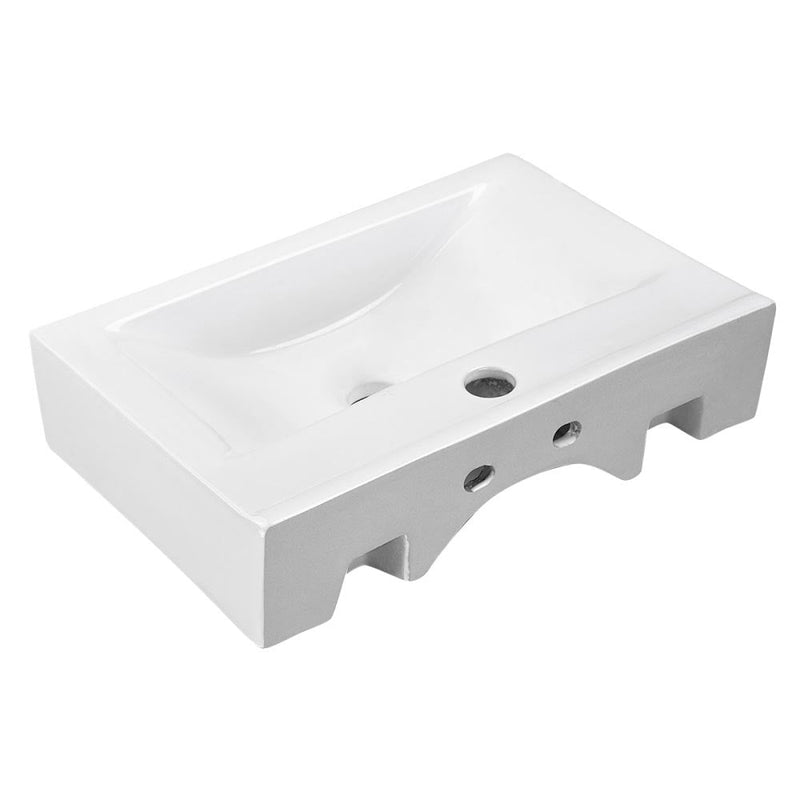 Yescom Porcelain Bathroom Sink w/ Drain Rectangular 18x12"