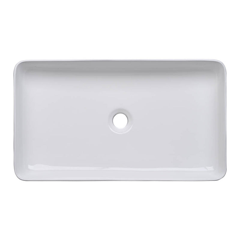 Aquaterior Rectangular Sink Porcelain w/ Drain 23x13"