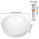 Aquaterior Bathroom Sink Vessel Bowl Pop Up Drain 16" by yescomusa