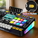 Kids DJ Mixer Controller Table Musical Toy Electronic Bluetooth Toy with LED Lights Sound Effect Microphone Piano DJ Board Key Musical Instruments Birthday Gift Toys for 3 4 5 6 7 Year Old Boy Girl by TinyTreasures Baby Boutique