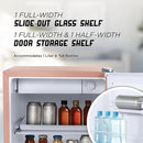 IBCR17BLS Compact, Energy Star Certified Small, Single Door Mini Fridge with Freezer Refrigerator, Standard (1.7 cu ft), Blush Red by CozyNest Decor