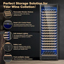 Upgraded 190 Bottles Wine Cooler Refrigerator,24 Inch Wide Wine Fridge with Professional Temperature Control System,Freestanding or Built-in installation, Quiet Operation,Black by CozyNest Decor