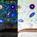 Spakon 495 Pcs Glow in The Dark Moons and Stars Wall Decals for Ceiling,Glowing Planets Wall Stickers Removable Galaxy Solar System Space Decal Nursery Stickers for Kids Bedroom Living Room Decor by CozyNest Decor