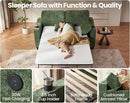 CHIC HOUSE Pull Out Sofa Bed, Full Size Sleeper Sofa, 2-in-1 Convertible Chenille Couch with USB Charging, Memory Form Couch for Living Room, Apartment & Small Space (Green, Chenille - Full) by CozyNest Decor