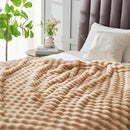 NEWCOSPLAY Faux Fur Throw Blanket Brown Bubble Blanket Thick Warm Soft for Couch Sofa Bed 550GSM (Brown, Throw(50"x60")) by CozyNest Decor