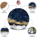 Emerson Coasters for Drinks Absorbent Set of 6 with Holder – Marble Style Coasters – Coasters for Drinks – Drink Coasters for Coffee Table – 100% Ceramic Stone Non Slip – Heavy Duty (Ripple) by CozyNest Decor