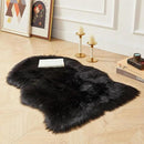 AMTOVO Faux Fur Rug, Black Small Area Rug, Fluffy Sheepskin Rug, Fuzzy Ultra Soft 2 x 3 ft Shag Rugs for Bedroom Sofa Throw Cushion Room Decor, Sheepskin by CozyNest Decor