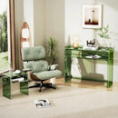 Acrylic Console Table, Entryway Table with Storage Shelves (Green) by CozyNest Decor