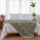 Esterra Chunky Knit Blanket Throw 50"x60", 100% Hand Knitted Chenille Throw Blanket, Cozy Soft Thick Cable Knit Throw Large Rope Knot Crochet Throw Blanket for Sofa Couch Bed, Sage Green by CozyNest Decor