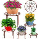 5 Pack Metal Plant Stands for Multiple Plant,Heavy Duty Flower Pot Stands for Outdoor Indoor Plants,Rustproof Iron Round Pot Shelf for Planter by GreenHaven Gardens