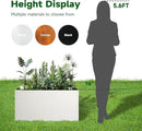 Galvanized Steel Garden Planter - White Matt Galvanized Metal Planter Box - Modern Metallic Heavy Planter - Indoor & Outdoor, Commercial & Residential (White, L36 x W12 x D16) by CozyNest Decor