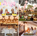 KNONEW 10 Pack Outdoor Silk Lanterns Decorative, 10inch Waterprooof Outside Indoor Chinese Hanging Round Lanterns for Weddings, Birthdays, Parties Decoration (Pink) by GreenHaven Gardens