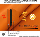 ANRODUO Back Tab Blackout Curtains for Bedroom Living Room, Rod Pocket Pinch Pleated Thermal Insulated Room Darkening Curtains 63 Inches Long 2 Panels, Orange, 42 x 63 Inch by TinyTreasures Baby Boutique