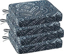 Outdoor Square Corner Seat Cushion, 18.5"x16"x3", Set of 4, Non Slip Seat Cushion Pads with Removable Cover for Patio Furniture, Garden Yard Lawn, Damask Vine by GreenHaven Gardens