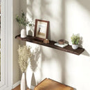 55" Floating Shelves, Live Edge Elm Wood Floating Shelf for Wall, Wall-Mounted Display Shelves with Invisible Heavy-Duty Bracket, Long Floating Shelf for Bathroom, Kitchen, Living Room, Walnut Color by CozyNest Decor